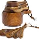 Wooden Measuring Cups and Spoons Set - Cute Measuring Cups, Wood Kitchen Accessories