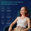 VOYOR-Health Shiatsu Neck and Back Massager with Heat - 3D Kneading Deep Tissue Massage Pillow for Lower Back, Shoulder, Calf, Foot, Use at Home, Office YZ101 (Dark Black)