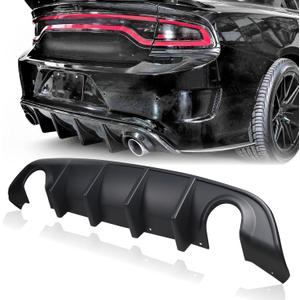 Rear Diffuser Lower Bumper Lip Fit for 2015-2024 Dodge Charger SRT Non-Widebody Models Rear Diffuser Side Skirt Splitter Spoiler Wing Body Kits Air Dam Charger Accessories (Matte Black)