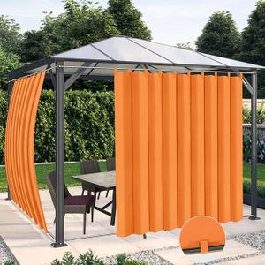 OutdoorLines Waterproof Outdoor Curtains for Patio - Windproof Tab Top Gazebo Curtain Panels - Privacy Sun Blocking Outside Curtain Set for Porch, Pergola and Cabana 54 x 108 inch, Teal, 2 Panels