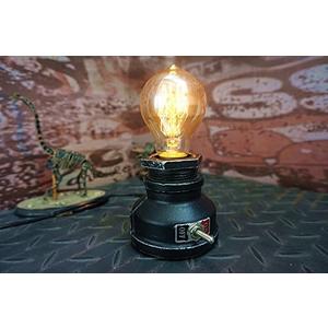 Loft Style Lamp,Corporal Black Steampunk Industrial Vintage Style, Water Pipe Table Desk Light with Dimmer, Aged Rustic Metal (Black) Replace The Bulb with dimmable Bulbs only