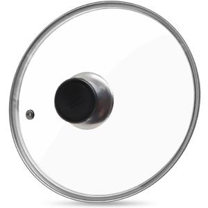 Glass Lid for Frying Pan Tempered Glass Pot Lid with Stainless Steel Rim for 8 Inch Frying Pan Wok Pot Skillet (8 Inch)