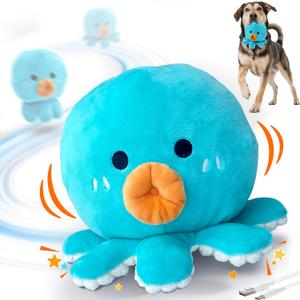 Interactive Dog Toys, [Newly Upgraded] Moving Dog Toy to Keep Them Busy, Bouncing Dogs Toy/Squeaky Rolling Ball with Jumping Music Talking Mode for Small Medium Large Dogs(Upgrade Octopus) 6.3"L x 6.3"W x 5.51"H 