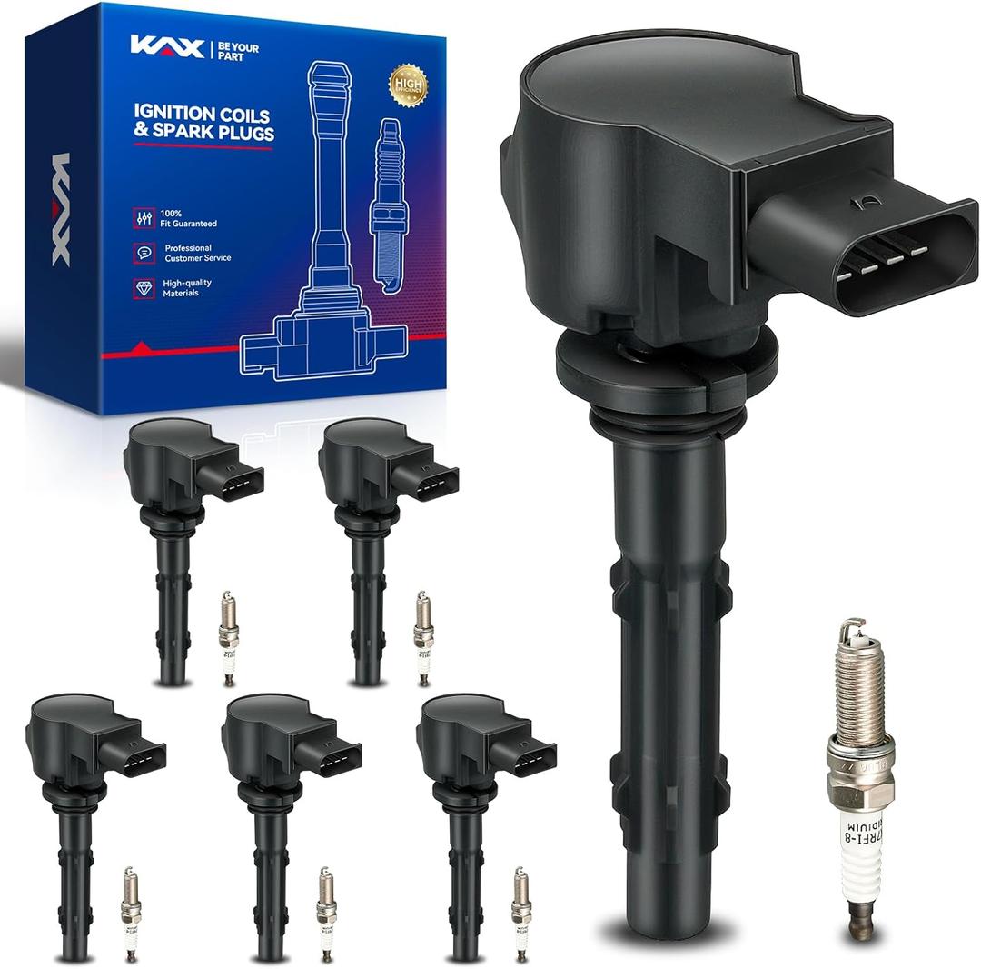 KAX 6-Pack Ignition Coils & Double Iridium Spark Plug Fits for Mercedes-Benz C300 2008-2012, E350 2006-2010, GLK350 2010-2012, S550 2007-2011, GL450, ML350, E350, C230, CLK350, E550, C350..., UF535