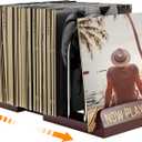 HULISEN Expandable Vinyl Record Storage, 30-70 LPs Adjustable Now Playing Record Holder for Albums, Wood Now Spinning Vinyl Record Stand Display Rack Organizer, Gift Package, Effortless Assembly