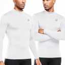 NELEUS 4 Pack Men's Workout Long Sleeve Shirts Compression Dry Fit Muscle Tops
 (XXL)