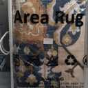 Washable Blue 8'x10' Area Rug - Non Slip, Soft, Low Pile Teal Vintage Boho Floral Indoor Carpet for Living Room, Bedroom, Dining Room, Entryway, Office , Blue