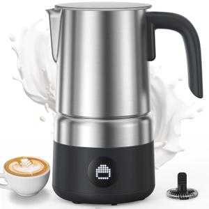 8-in-1 Milk Frother and Steamer 600W, AMZCHEF 17oz/500ml Detachable Frother for Coffee, Automatic Warm and Cold Foam Maker, Hot Chocolate Maker, Dishwasher Safe, LED Display (Silver) 8-in-1 Milk Frother and Steamer 600W, AMZCHEF 17oz/500ml Detachable Frother for Coffee, Automatic Warm and Cold Foam Maker, Hot Chocolate Maker, Dishwasher Safe, LED Display (Silver)