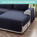 Genina Sectional Couch Covers for Dogs L Shaped Sofa Covers Chaise Lounge Cover Reversible Sofa Cover Sectional Furniture Protector for Pets, Kids (Navy Blue, Small)