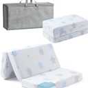 Trifold Pack and Play Mattress 38x26'', Dual-Sided Memory Foam Play Pen Mattresses, Portable Travel Mattress Pad with Washable Cover