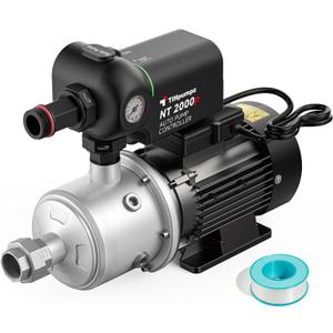 Auto Water Pressure Booster Pump for Home. 110VAC/60HZ, 2/3HP, 1HP, 1.5HP for Whole House, Underground or Surface Water Sources (CHB4-4)