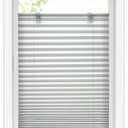 LazBlinds Tool-Free Cordless Pleated Shades with Suction Cups Light Filtering Top Down Bottom Up Pleated Blinds for Window Size 20" W x 38" H, Anthracite