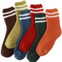 Geyoga 6 Pairs Fuzzy Socks for Women Gifts Winter Cozy Fluffy Slipper Socks Valentines Gift for Men (Vintage Color)