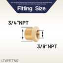 LTWFITTING Brass Pipe Hex Bushing Reducer Fittings 3/4 Inch Male x 3/8 Inch Female NPT Fuel(Pack of 5)