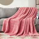 Heated Blanket Flannel Throw Blanket, 50"*60" Electric Heating Blanket with ETL & FCC & 12 Heating Levels & Auto Shut OffMachine Washable, Pink