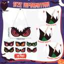 30 Pcs Halloween Ornaments for Tree Wooden Spooky Eyes Ornament with Ropes Hanging Decorations for Outdoor Indoor Bush, Yard, Window, Graveyard Scenes and Party Supplies