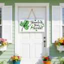 4 x OHOME St Patricks Day Decorations - Hanging Wooden Sign for Wall Home Door Birthday | Shamrock Decorations Wood Wreaths Irish St Patty's Day Accessories Party Favors - St. Patrick's Day Decor