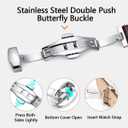 Genuine Leather Watch Band for Women Men Quick Release Spring Bars Bands 20mm 22mm Top Cowhide Calfskin Wristband Replacement Watchband Strap (Apricot-Silver Butterfly Buckle)