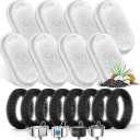 Cat Water Fountain Filters for Stainless Steel 67oz/2L Adjustable Water Flow Pet Fountain, 8 Pack Pet Replacement Filters with 8 Sponges