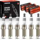 A-Premium Double Iridium Spark Plug Compatible with Lexus IS250 2006-2015, IS300 2016-2017, IS350 2006-2017, GS300 2006, GS350 2007-2011 2013-2015, GS450h 2007-2011, RC300 2016-2017, RC350, Pack of 6