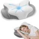 Cervical Neck Pillow - Cooling Pillow for Neck Pain Relief, Side Sleeper Pillow, Ergonomic Neck Pillow, Contour Orthopedic Memory Foam Pillows for Side Back Stomach Sleepers with Pillowcase