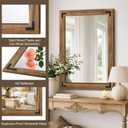 AMOISE Farmhouse Bathroom Vanity Mirror, 40" x 28" Wood Frame Wall Mirror, Vintage Rustic Decor for Entryway, Bedroom, Living Room, Vertical or Horizontal Hanging