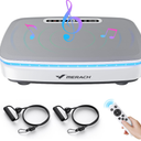 MERACH Vibration Plate Exercise Machine, Vibrating Plate Exercise Machine for Women Men, Vibration Plate with 2 Tension Ropes LED Display, Workout Equipment for Home