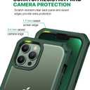 CENHUFO for iPhone 13 Pro Max Case, Privacy Phone Cover with Built-in Anti Peep Tempered Glass Privacy Screen Protector and Camera Protective, Full Body Shockproof Spy Clear Double Bumper - Green