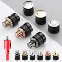 Recessed Drawer Pulls Tatami Handle Invisible Knobs for Furniture and Cabinet (4PCS Blue Bronze with Hole Puncher)