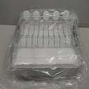 KitchenAid Compact Satin Wire Rust Resistant, Expandable Dish Rack with Angled Self Draining Drainboard with Removable Flatware Caddy, 23.18-Inch, Gray (16.06-Inch, White)