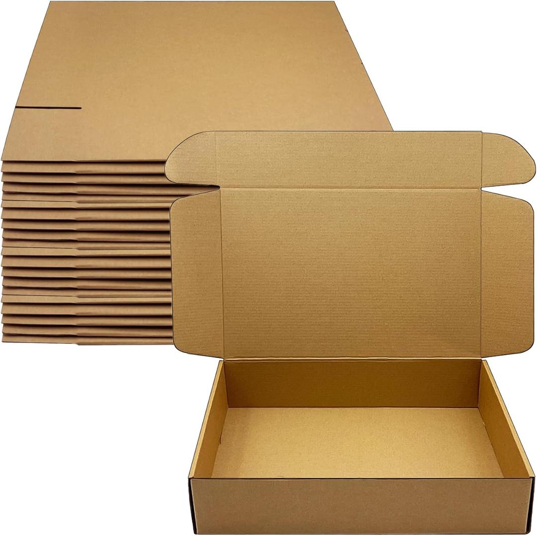 14 x9 x 3 inch Shipping Boxes Set of 20 Brown Corrugated Cardboard Box Mailer Boxes for Packaging Small Business ShippingMailing Boxes Bulk for Birthday Wedding Party Book Literature Gift Giving