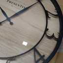 Presentime & Co 21" Farmhouse Series Wall Clock, Cottage Style, Vintage Design, Oil Rubbed Antique Bronze Finish. Wall Dcor for Living Room, Dining Room, and Entryway.