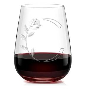 Alterf Unique Monogrammed Stemless Wine Glasses - Personalized with Letter C Initial, 16 Oz Capacity, Handcrafted Crystal Stemless Glasses with Engraved Initials - Ideal Wine Gifts for Women, Men