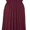 Amazon Essentials Women's Waisted Maxi Dress Burgundy, X-Small