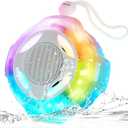 comiso Shower Bluetooth Speaker, Waterproof Bluetooth Speakers IPX7, Floating Portable Wireless Speaker with LED Light, Loud HD Sound and Bass for Travel Beach Shower, Ideal Gifts for Men and Women