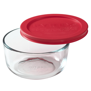 Pyrex Simply Store 2-Cup Single Glass Food Storage Container with Lid, Non-Pourous Glass Round Meal Prep Container with Lid, BPA-Free Lid, Dishwasher, Microwave, Oven and Freezer Safe