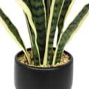 Ollain Artificial Snake Plant with Potted 23.6" Fake Plastic Sansevieria Faux Plants in Pot for Outdoor Window Box Verandah Planter Indoor Outside Home Garde Office Room Gardening Decoration