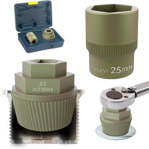 MABLEVI 1.5" Tub Drain Extractor with 1inch Socket, Remove The Old, Broken, Stubborn, Rusted Drain Tub Bathtub Stopper, Plumbing Tools with Solid Storage Case (2-Piece)