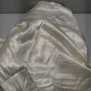 Satin Comforter Set Queen Beige Sheet Set Silk Like Bedding Set Silky Bed in a Bag 8 Pcs Pinch Pleat Bed Set Home Decor Luxury Hotel Silky Ruffle Comforters with 1 Cushion Cover