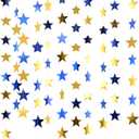 Patelai Glitter Star Garland Banner Christmas Decor 130 Feet Star Hanging Bunting Banner Twinkle Backdrop for Homecoming Classroom Wedding Birthday Halloween Party Supplies(Blue, Gold)