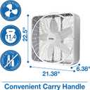 Air King 9723 20-Inch 3-Speed Box Fan , White, 22.5 In. High
