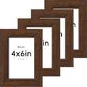 KissNow 24x36 Poster Frame 4 Pack, Brown Solid Wood, Gallery Wall Hanging