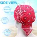18 Pieces Do Rag Skull Cap Sweat Wicking Beanie Cap Skull Caps Paisley Pattern Bandanna Biker Skull Head Wraps Quick Drying Hats Biker Beanie Cap for Men and Women (Delicate Style)
