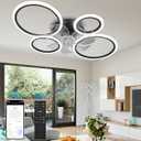 LED Ceiling Fan with Lights Enclosed 20in Low Profile Ceiling Fan with Light for Kitchen,Bedroom,Dining Room, Living Room