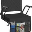 Sheenive Stadium Seats for Bleachers with Back Support (1 Pack) - 2.8'' Thick Wide Cushion & Padded Armrests, Cup Holder, Pockets, Carry Strap for Sports Events, Regular - 21.3"