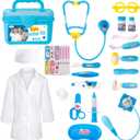 Liberry Doctor Kit for Toddlers 3 4 5 Years Old, Kids Doctor Play Set for Girls Boys Toy, Pretend Play Medical Kit with Stethoscope & Costume for Christmas Birthday Gift Blue