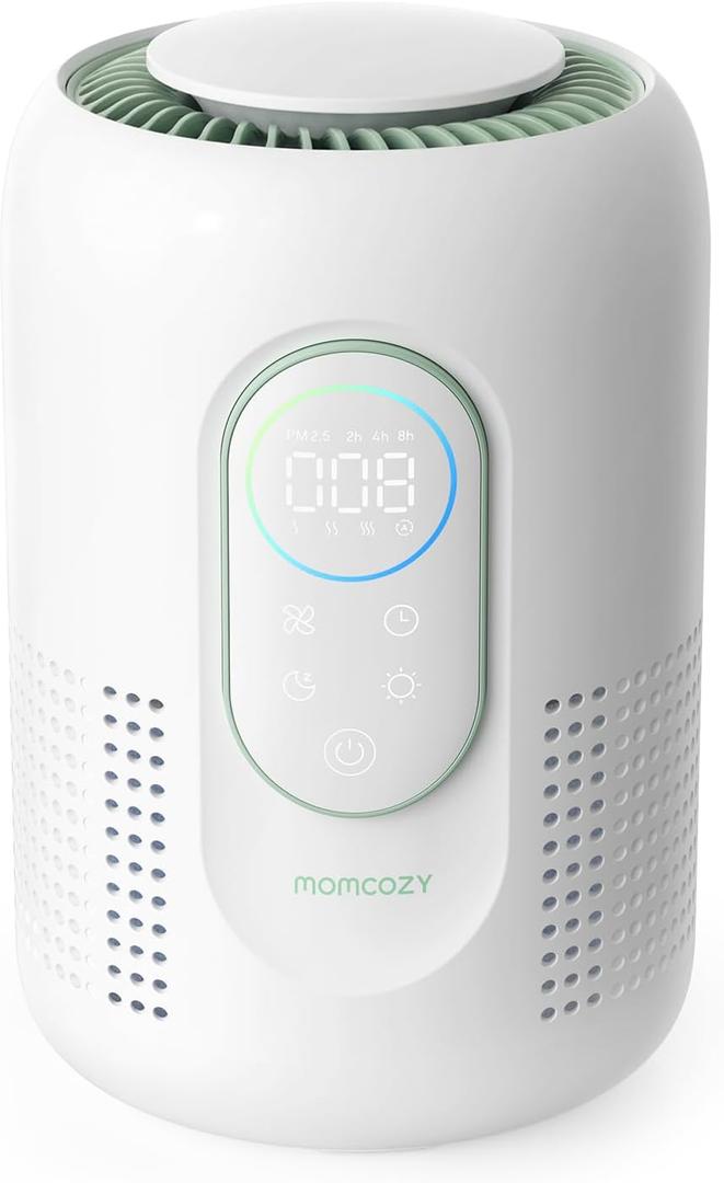 Momcozy Air Purifier, Baby Air Purifier for Bedroom Home Nursery, 4-in-1 HEPA Filter Purifier for Bedroom with 4 Fan Speeds, 21 dB Sleep Mode, Dimmable Night Light, Small Purifier for Home Pets & Baby