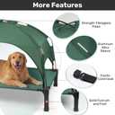Heeyoo Elevated Dog Bed with Removable Canopy, Portable Dog Cot with Sun Protection Shade Tent, Raised Pet Cooling Cot Bed for Dogs, 42in