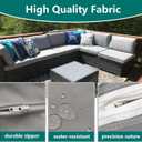 FLYMEI Patio Cushion Covers 24x22x4 Waterproof Outdoor Cushion Cover Replacement 2Packs Outdoor Seat Cushion Slipcover for Rattan Chair Sofa, Grey
