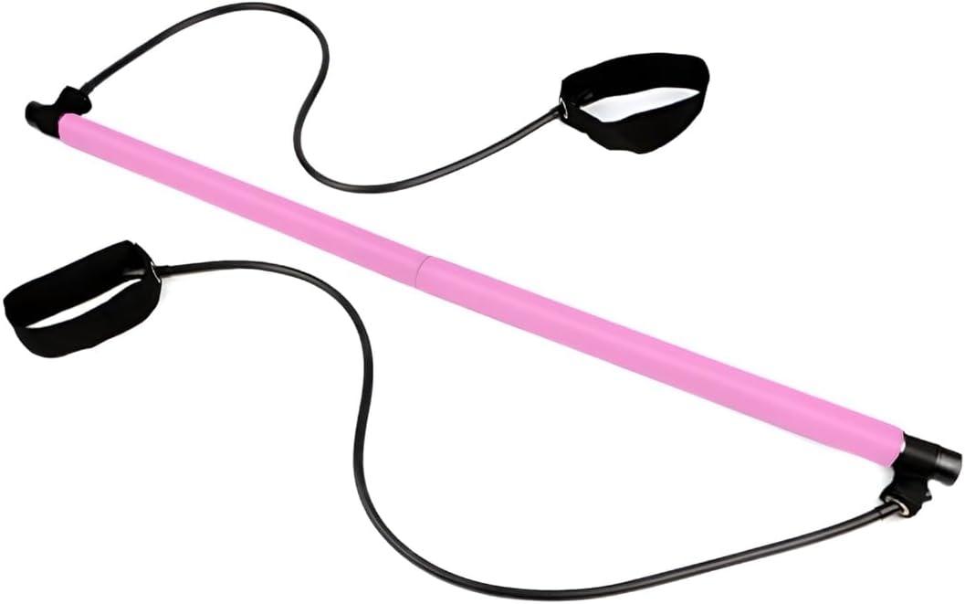 Pilates Bar Kit with Resistance Bands, A Good Assistant for Pilates Reformer Machine, Pink